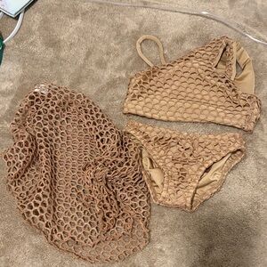 Kids Tan Bikini Set